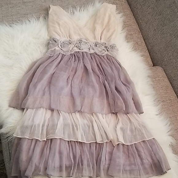 Za Zen Dresses & Skirts - Cream/lilac dress